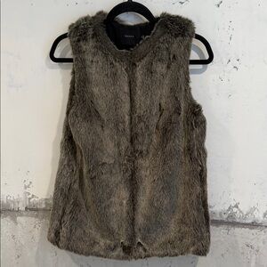 Talula Faux Fur Vest in Gray and Black